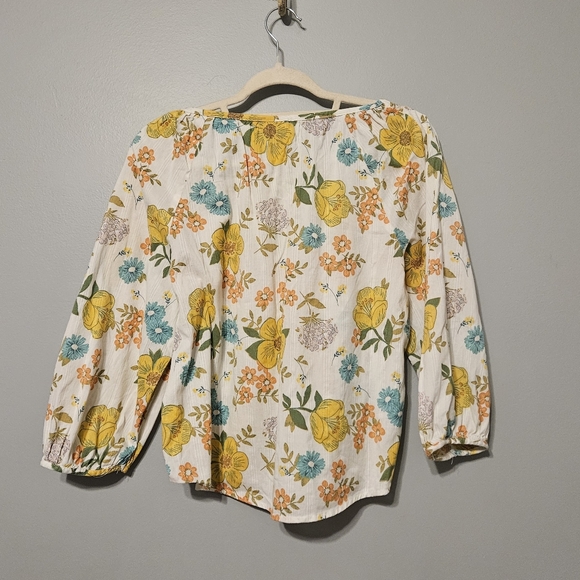 a new day White Blouse with Yellow Floral Print - Picture 3 of 5